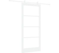 Porte coulissante vidaXL ORKDAL blanche 93 x 202 cm en pin massif et verre