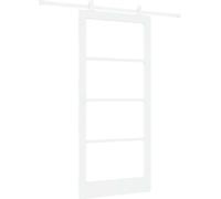 Porte coulissante vidaXL ORKDAL blanche 93 x 202 cm en pin massif et verre
