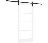 Porte coulissante vidaXL ORKDAL blanche 93 x 202 cm en pin massif et verre