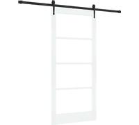 Porte coulissante vidaXL ORKDAL blanche 93 x 202 cm en pin massif et verre