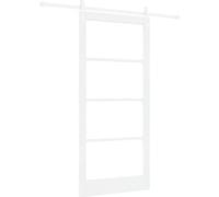 Porte coulissante vidaXL ORKDAL blanche 93 x 202 cm en pin massif et verre