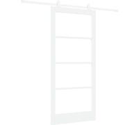 Porte coulissante vidaXL ORKDAL blanche 93 x 202 cm en pin massif et verre
