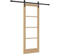 Porte coulissante vidaXL ORKDAL, finition naturelle et noire, 73,5 x 198,5 cm