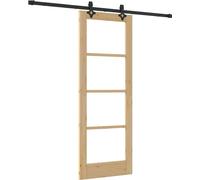 Porte coulissante vidaXL ORKDAL, finition naturelle et noire, 73,5 x 198,5 cm