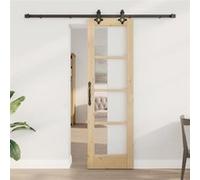 Porte coulissante vidaXL ORKDAL, finition naturelle et noire, 61 x 198,5 cm