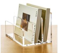 Porte-courrier acrylique 3 compartiments - Transparent - 17,5 x 10,4 x 10 cm - Organiseur de bureau - Range-documents