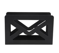 Porte-courrier en Métal de Bureau Organisateur de Lettres Noir Moderne Trieur Multifonctionnel avec Conception D'enveloppe Découpée Conception de Lettrage de Comptoir pour le