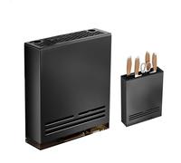 Porte Couteau, Range Couteaux de Cuisine Porte Couteaux Mural en Acier Carbone, Range Couteaux Noir avec Bac Égouttoir pour Couteaux et Ustensiles Cuisine