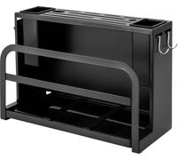 Porte-couteaux - Bloc à couteaux - Acier au carbone - Forme L - Montage sur table/mur - Capacité de charge 25 kg - Pour 8-10 couteaux, lames jusqu'à 20 cm - Compartiment pour planche à découper 4,5 cm