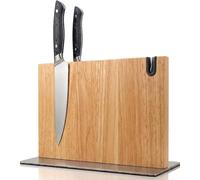 Porte Couteaux Magnétique Cuisine XL avec Aiguiseur Support Magnétique Couteaux Cuisine fabriqué en Bois Massif Bloc Couteaux Magnétique Rangement Couteaux Cuisine Robuste et Élégant (Chêne)