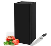 Porte Couteaux sans Couteaux, Blocs Couteaux Vides Noir, Universel Porte-Couteaux de Cuisine, Support Couteau de Cuisine avec Lattes Flexibles, Rangement Couteaux Cuisine Carré, 22 x 9.5 x 9.5 cm