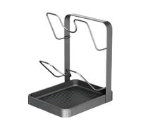 Porte-Couvercle de Casserole, Organiseur de couvercle de casserole avec repose-cuillère pour comptoir de cuisine, Support de Rangement de Cuisine Anti-Dérapant, pour Planche à Découper Assiette Plat