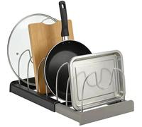 Porte Couvercle Extensible Pour Tiroir Cuisine,Rangement Couvercle Casserole Avec 7 SéParateurs Amovibles,Range Casserole