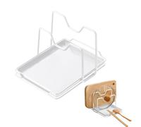 Porte-couvercles de cuisine pour casseroles, base stable avec bac de | Organiseur de plan de travail pour couvercles et ustensiles de cuisine pour femmes au foyer, mamans, maison, appartement