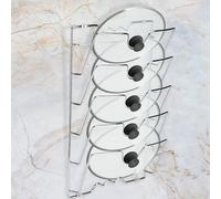 Porte-Couvercles Mural 5 Places - Support Couvercle Casserole - Rangement Couvercle Placard ou Mural 40,7 x 25,7 x 7,5 cm