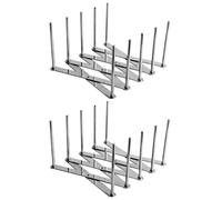 Porte-Couvercles Pot - 2 porte-couvercles extensibles, support casseroles/verres, organisateur cuisine - 2 pièces - Inox Étiquette