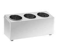 Porte-couverts 3 grilles Rectangulaire Acier inoxydable