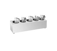 Porte couverts 5 grilles Rectangulaire Acier inoxydable Argent G
