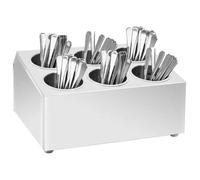 Porte-couverts en acier inoxydable - vidaXL - 6 grilles - 38,5x30,5x20 cm - Argent - Va au lave-vaisselle - Antidérapant