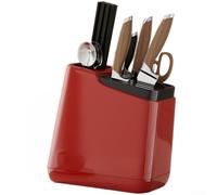 Porte-Couverts en Plastique ABS Drainant Porte-Couverts en Plastique(Red) | Design tout-en-un, égouttoir intégré, garde les outils au sec, empêche la moisissure, pour idéal espace