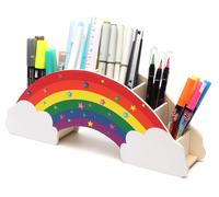 Porte-crayons arc-en-ciel EXERZ, organisateur de bureau avec 50 crayons