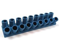 Porte-crayons bleu pastel pour enfants, 18 compartiments