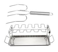 Porte-Cuisses De Poulet Pour BBQ Grille À Ailes De Poulet Avec Fourchette À | Rôtissoire Inoxydable Pour Camping Cuisine Professionnelle Et Accessoires Barbecue