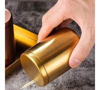Porte-cure-dents en acier, boîte de rangement portable pour cure-dents, étui à cure-dents en métal, convient pour la table à manger, le restaurant, les voyages or,argent,1 paquet de cure-dents,Obsidie