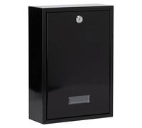 Porte d'accès arrière Burg Wächter MB11BK Forth et boîte aux lettres murale verrouillable en acier galvanisé résistant aux intempéries - Forth Black - 251 x 354 x 100 mm