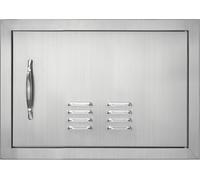 Porte d'accès au barbecue - 508 x 356 mm - Porte en acier inoxydable avec poignée et aération - Porte verticale de cuisine extérieure pour îlot de barbecue - Montage affleurant - Idéal pour station de