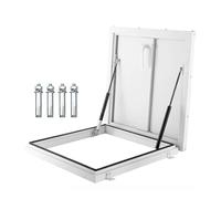 Porte d'accès de toit en aluminium - Couvercle de sortie résistant aux intempéries pour puits de sous-sol/fenêtre avec tiges de support et poignée, design durable et sécurisé
