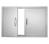 Porte d'accès pour barbecue, porte double pour cuisine d'extérieur 915 x 610 mm, porte encastrée en acier inoxydable, porte murale verticale avec poignées, pour îlot de barbecue, station de cuisson, m