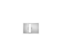 VEVOR Porte d'accès double pour barbecue 915×610×46 mm acier inoxydable avec poignées argenté