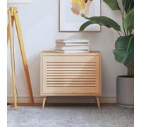 Porte d'armoire design à lamelles en pin massif 39,5 x 59,4 cm avant de rechange pour cuisine, salle de bain, chambre à coucher avec circulation de l'air et aspect bois naturel