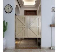 Porte de Café/Porte Saloon, Portillon Bois Double Vantail Style Rustique, Porte Battante de Séparation pour Bar, Cuisine, Salon, Charnières en Acier Inoxydable(Natural,76x90 cm (WxH))