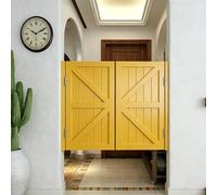Porte de Café/Porte Saloon, Portillon Bois Double Vantail Style Rustique, Porte Battante de Séparation pour Bar, Cuisine, Salon, Charnières en Acier Inoxydable(Yellow,97x100 cm (WxH))