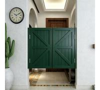 Porte de Café/Porte Saloon, Portillon Bois Double Vantail Style Rustique, Porte Battante de Séparation pour Bar, Cuisine, Salon, Charnières en Acier Inoxydable(Dark Green,107x90 cm (WxH))
