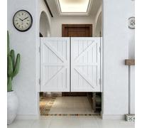 Porte de Café/Porte Saloon, Portillon Bois Double Vantail Style Rustique, Porte Battante de Séparation pour Bar, Cuisine, Salon, Charnières en Acier Inoxydable(White,137x90 cm (WxH))