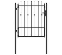 Porte de Clôture ASTEN 100 x 125 cm Métal Noir Verrouillable | Barrière fiable,design chic,structure -grimpante,verrou solide,revêtement poudre,usage maison ou entreprise