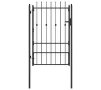 Porte de Clôture ASTEN 100 x 150 cm Métal Noir Verrouillable | Barrière extérieure, structure -grimpante, verrou solide, revêtement poudre, design contemporain