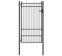 Porte de Clôture Métal 100 x 175 cm Noir Verrouillable | Extérieur,-escalade,verrou fiable,assemblage facile,une personne,perceuse,barrière propriété