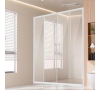 Porte de douche coulissante double semi-sans cadre en verre trempé SGCC 1/4 po chromé