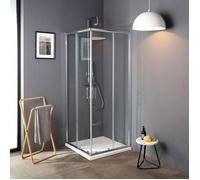 PORTE DE DOUCHE ÉCONOMIQUE 80X80 AVEC VERRE DE 4 MM | LUNA