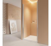 Porte de douche EMKE 90 x 195 cm, niche, porte battante, porte pivotante, verre de sécurité trempé nano 6 mm des deux côtés, hauteur 1850 mm, profilé mural magnétique et fonction de levage/abaissement