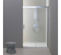 PORTE DE DOUCHE EN NICHE 120 CM PAROI FIXE À DROITE EN VERRE SATINÉ