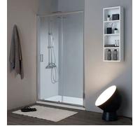 Kiamami Valentina - Porte de douche coulissante 110 cm en verre clair | New giada