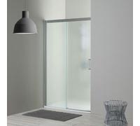 PORTE DE DOUCHE EN NICHE DE 120 CM AVEC PAROI FIXE À GAUCHE VERRE SATINÉ
