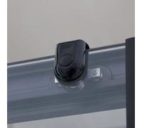 PORTE DE DOUCHE NICHE 120CM + PAROI FIXE 70CM NOIR MAT CITY