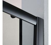 PORTE DE DOUCHE NICHE COULISSANTE NOIR MAT 120 CM CITY