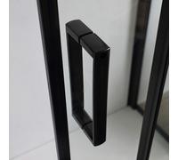 PORTE DE DOUCHE NICHE NOIR MAT AVEC 1 PORTE FIXE ET 1 PORTE COULISSANTE DE 100 CM + PAROI FIXE L: 80 CM H: 190 CM VERRE TRANSPARENT CITY